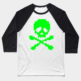 Neon Green Punk Skull Baseball T-Shirt